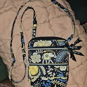 Vintage Vera Bradley Boho Black and Yellow Crossbody Bag